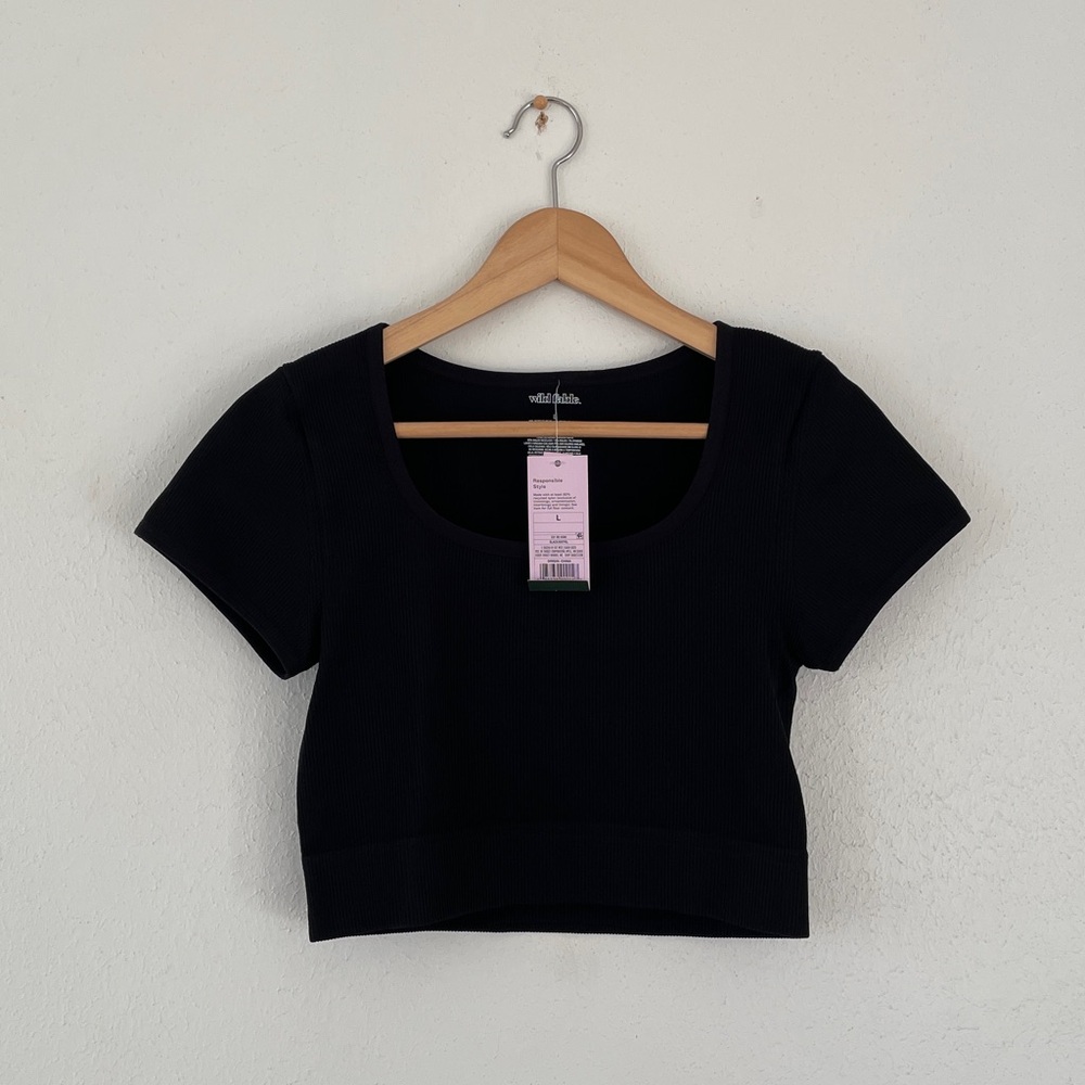 Wild Fable Crop Top Scoop Short Sleeve Ribbed